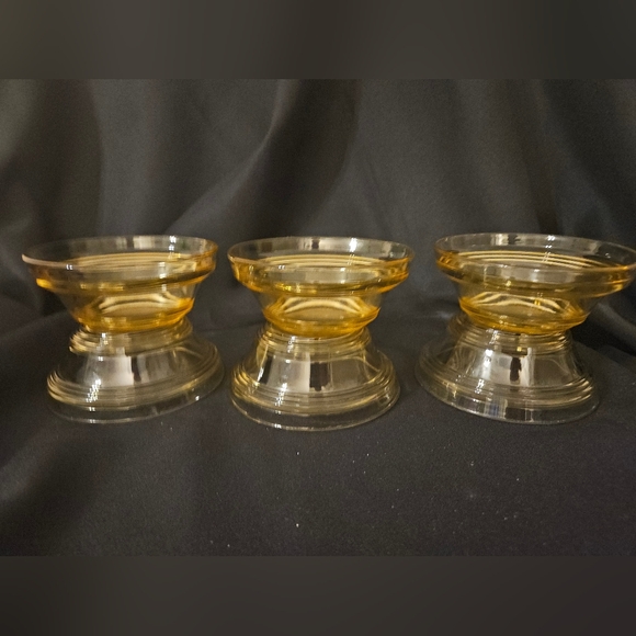 Fostoria Depression Glass Topaz Yellow Transparent Set 6 finger dessert bowls - Picture 6 of 10